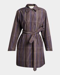 Ramblasa Check Belted Trench Coat