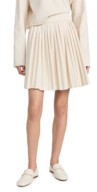 Les Tien Paulina Box Pleat Tennis Skirt Ivory S