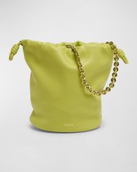 x Paula's Ibiza Flamenco Bucket Bag in Napa Leather with Chain