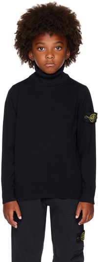 Stone Island Junior Enfant | Col roulé bleu marine à écusson