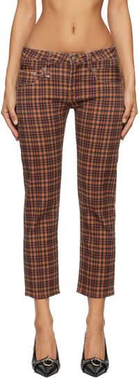 R13 Jean boyfriend droit multicolore