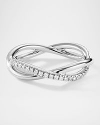 DY Infinity Band Ring with Diamonds in Platinum, 4.18mm