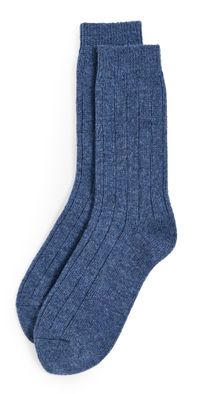 NN07 Melange Wool Socks Denim Blue One Size