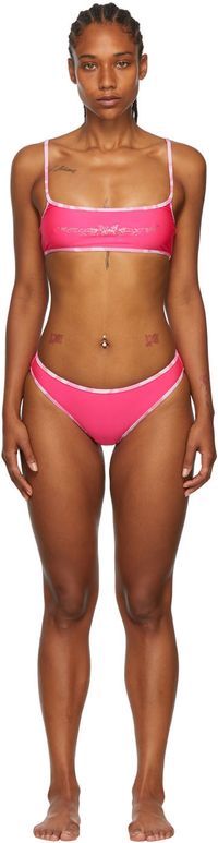 Collina Strada SSENSE Exclusive Pink Recycled Polyester Bikini