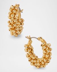Polished Cluster Bead Hoop Earrings
