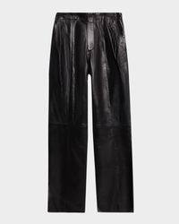 Tullia Leather Straight-Leg Trousers