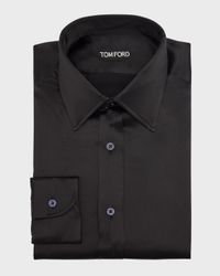 Men's Silk Charmeuse Slim-Fit Dress Shirt