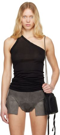 Rick Owens DRKSHDW Black Hollywood One Shoulder Tank Top