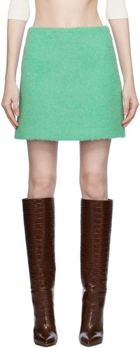 MSGM Green Brushed Mini Skirt