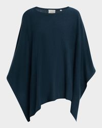 Reverse Jersey Cashmere Poncho