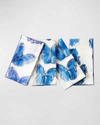 Blue Butterflies Cotton Dinner Napkin - 20"