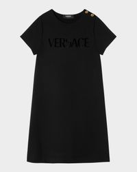 Girl's Logo Embroidered Jersey Dress, Size 6-14