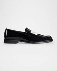 Men's Patent Leather Label Loafers