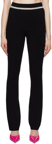 Rabanne Black Crystal-Cut Trousers