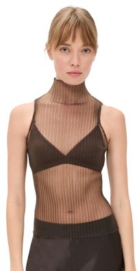 Aisling Camps Sleeveless Modern Mist Turtleneck Top Smoke XL