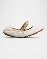 Cosmo Rings Leather Ballerina Flats