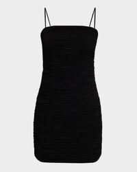 Ruched Square-Neck Bodycon Mini Dress