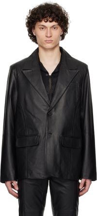 Deadwood Black Stanley Leather Blazer