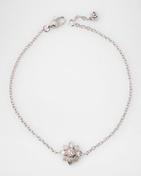 18K White Gold Diamond Flower Bracelet