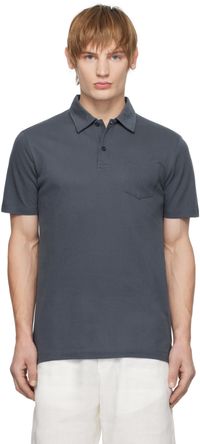 Sunspel Blue Riviera Polo