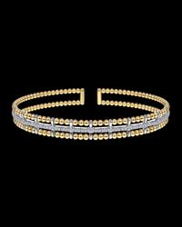 14K Yellow and White Gold Bujukan Diamond Cuff Bangle