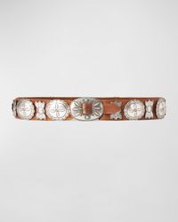 Casted Concho Leather Belt
