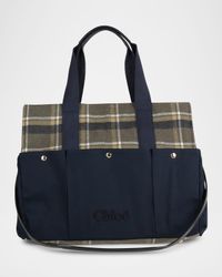Changing Bag with Leather Trim