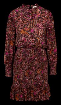 La Petite Etoile - Robe courte Col Victorien à imprimé floral - Taille 3 - Marron