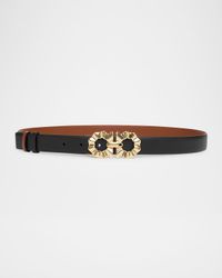 Donna Gancini Smooth Calfskin Leather Belt