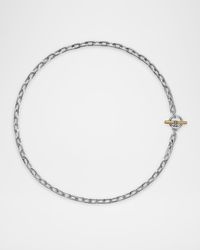 Madison Necklace with Toggle in 18K Gold and Silver, 5.5mm, 18"L