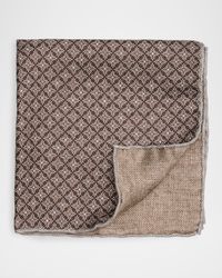 Men's Silk Geometric Pocket Square