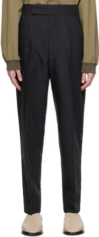 Fear of God Pantalon noir à motif graphique en tissu jacquard