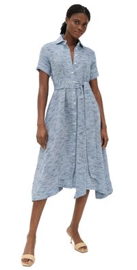 Lisa Marie Fernandez Classic Shirt Dress Chambray Striped Linen Gauze 3