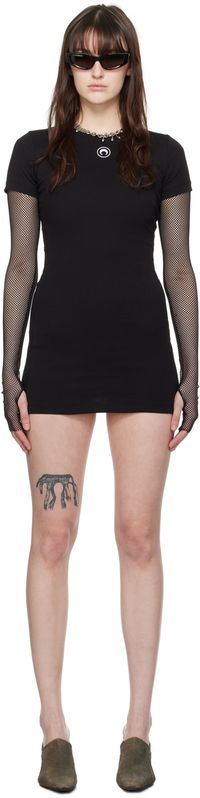 Marine Serre Robe courte 1x1 noire