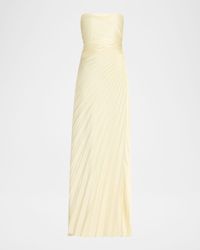 Bianca Pleated Strapless Gown