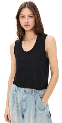 James Perse Vintage Pocket Tank Black 3