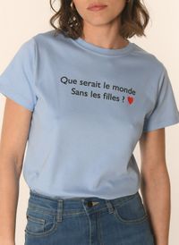 Kookai - Tee-shirt droit en coton sérigraphié - Taille 3 - Bleu