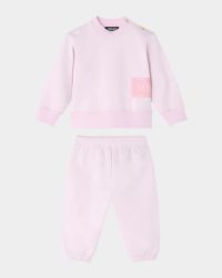 Kid's '90s Vintage Logo Sweatshirt & Pants Set, Size 3M-18M