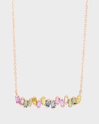 Pastel Sapphire Bar Pendant Necklace