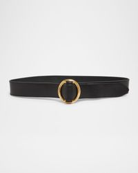 Ceinture Oval Buckle Leather Belt