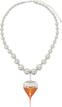 Ottolinger Silver & Orange Otto Heart Necklace