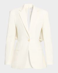 Intimate Bow-Back Twill Single-Breasted Blazer
