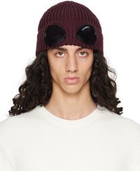 C.P. Company Purple Goggle Beanie