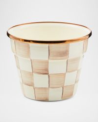 Mocha Check Small Garden Pot