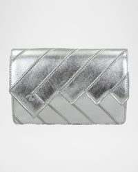 Wave Metallic Leather Wallet on Chain