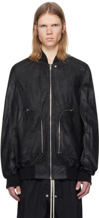 Rick Owens Black Hollywood Flight Leather Jacket