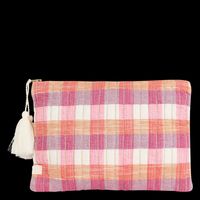 Louise Misha - Pochette à carreaux en coton et en lin mélangés - Taille Unique - Multicolore