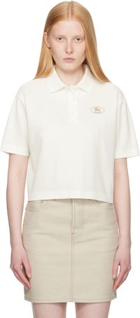 Burberry Polo écourté blanc en coton