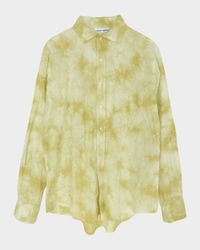Men's Relaxed Fit Tie-Dye Linen Sport Shirt