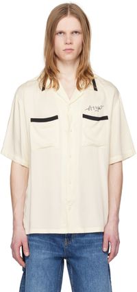 Hugo Off-White Embroidered Shirt